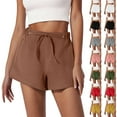 thumbnail image 1 of Feancey Casual Linen Shorts for Women Summer High Waisted Casual Business Shorts Dressy Elegant Work Shorts with Pockets & Belt Black XXL, 1 of 7