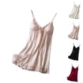 thumbnail image 1 of Feancey Chemise Nightgowns for Women with Built In Bra Lace Up V-Neck Lingerie Pajamas Spaghetti Strap Sleeveless Babydoll Nightgown Cozy Cami Dress Yellow XL, 1 of 8