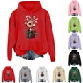 thumbnail image 1 of Feancey Christmas Hooded Sweatshirts for Women Funny Reindeer Graphic Hoodies Drawstring Long Sleeve Fleece Lined Pullover Sweatshirt with Kangaroo Pocket White S, 1 of 6
