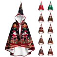 thumbnail image 1 of Feancey Christmas Santa Claus Hooded Cloak for Women Christmas Pattern Cloak Red Robe Costume Cape Xmas Party Cosplay Multicolor Free Size, 1 of 4