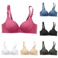 thumbnail image 1 of Feancey Comfy Everyday Bras for Women No Underwire Brassiere Breathable Casual Push Up Bra Solid Color Supportive Wireless Bralettes Black 34, 1 of 8
