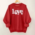thumbnail image 1 of Feancey Crewneck Sweatshirt for Women Trendy Heart Print Long Sleeve Shirts Oversized Casual Fleece Lined Sweatshirt Comfy Loose Pullover Tops Red M, 1 of 5