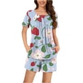 thumbnail image 1 of Feancey Cute Pajama Sets for Women Summer Floral Pjs Shorts Set Front Ruched Button Up Short Sleeve Blouse Homewear Lounge Two Piece Sets Big Deal Days Multicolor S, 1 of 1