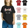 thumbnail image 1 of Feancey Cute Tops for Toddler Kids Boys Girls Short Sleeve Graphic Tees Loose Fit Casual Cat Printed T Shirts Comfy Crewneck Cotton Blouse Spring Sales Yellow 3 Years, 1 of 5