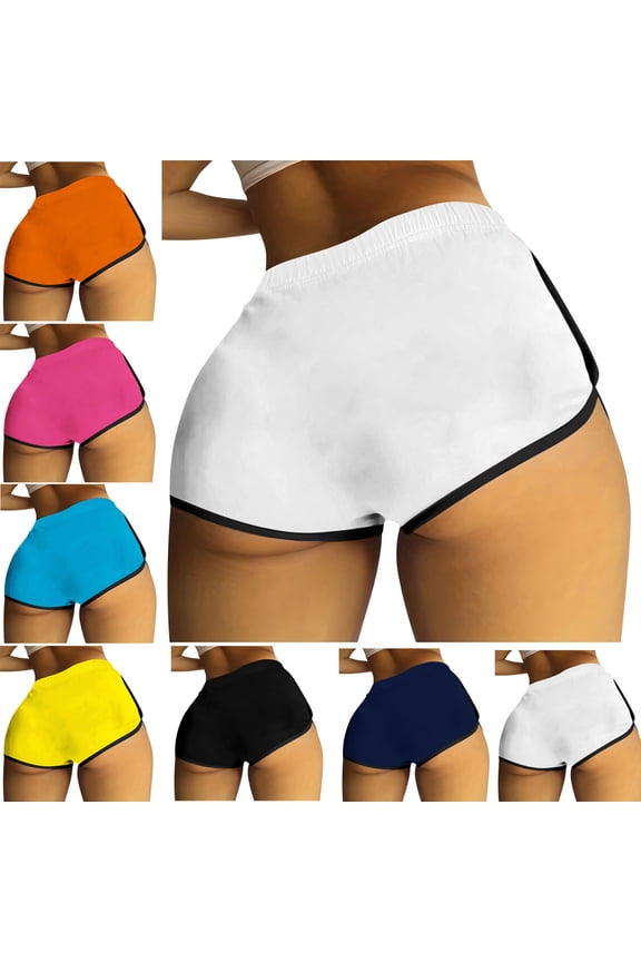 Dance Booty Shorts for Women Stretchy High Waisted Workout Shorts Seamless Butt Lifting Mini Hotpants Ladies Shorts Summer Clothes Navy XXL