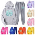 thumbnail image 1 of Feancey Womens Jogging Suits Sets Hooded Casual Heart Print Sweatshirts and Sweatpants Jogger Set Valentines Day Cute Sweatsuits for Women Hot Pink XXL, 1 of 6