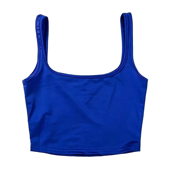 Feancey Dressy Tank Tops for Women 2025,Womens Summer Tank Tops,Undershirts Women Sleeveless Casual Vest Ladies Chest pad Crop Tank Tops,Blue,L