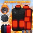 thumbnail image 1 of Feancey Electric Heated Vest Men Single Control 8 Zones Heating Puffer Vests Unisex Floral Print Heat Jackets USB Rechargeable Heated Down Coats Black M, 1 of 10