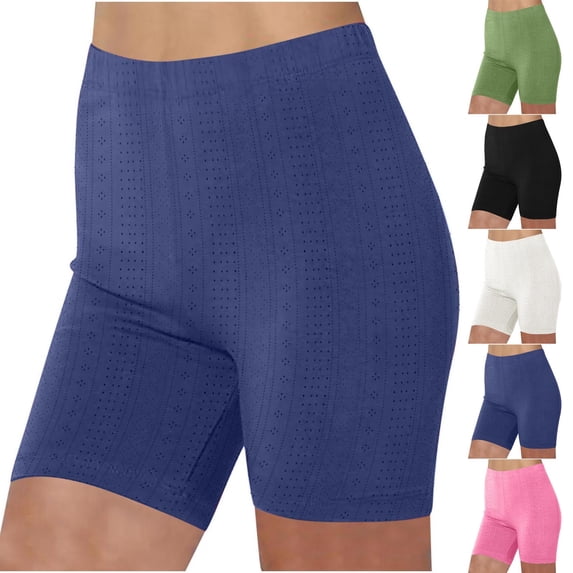 Feancey Eyelet Yoga Shorts for Women High Waisted Tummy Control Workout Shorts Breathable Hollow Out Gym Biker Shorts Athletic Short Pants Black XXL