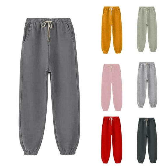 Feancey Fitted Jogger Pants for Women Baggy Casual Plus Size Sweatpants Cinch Bottom Elastic Waist Workout Pants Solid Color Lounge Sports Trousers Clearance Sales,Mint Green,2XL