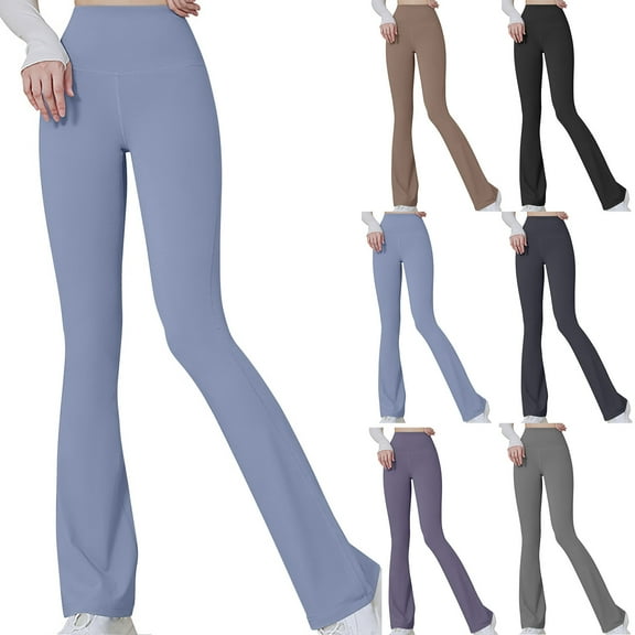 Feancey Flare Leggings for Women High Waist Stretchy Yoga Pants Lightweight Quick Dry Workout Bootcut Pants Soft Cozy Athletic Tights Funny Gift Dark Gray L