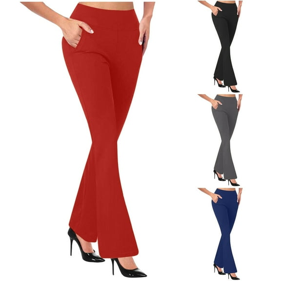 Feancey Flare Yoga Pants for Women Buttery Soft High Waist Bootcut Pants Stretch Tummy Control Workout Leggings with Pockets Blue L