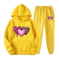 thumbnail image 1 of Feancey Womens Hoodie Sweat Suits Trendy Valentines Day Lounge Sets Novelty Heart Print Cute Hooded Pullover and Jogging Sweatpants Matching Set Purple XXL, 1 of 6