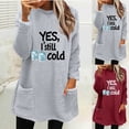 thumbnail image 1 of Feancey Fleece Pajama Tops for Women Yes Im Still Cold Crewneck Sweatshirts Winter Fluffy Fuzzy Pullovers Mid Length Casual Thermal Underwear with Pockets Gray XL, 1 of 4