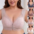 thumbnail image 1 of Feancey Front Closure Bras for Women Plus Size Lace Wireless Bra Lightly Padded Push Up Brassiere High Support Full Coverage Everyday Bralette Beige XL, 1 of 6