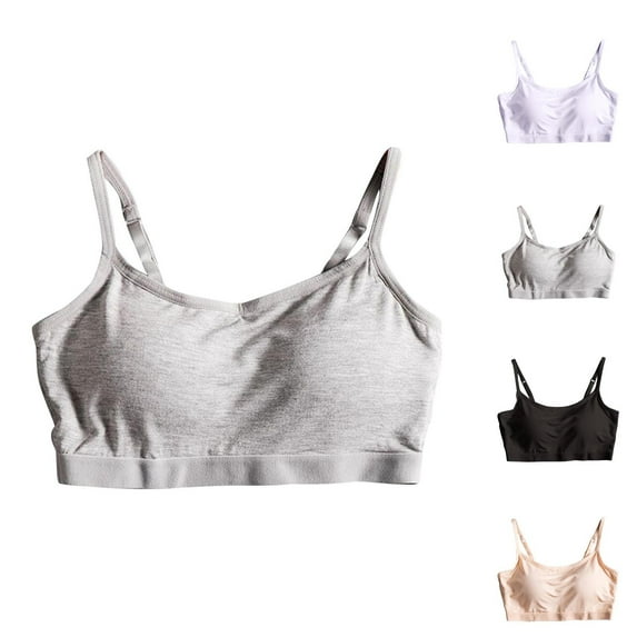 Feancey Funny Gifts Sports Bras for Women Modal Wireless Brassiere Adjustable Spaghetti Straps Seamless Bra Wire Free Solid Color Sleep Underwear Bras Gray XL