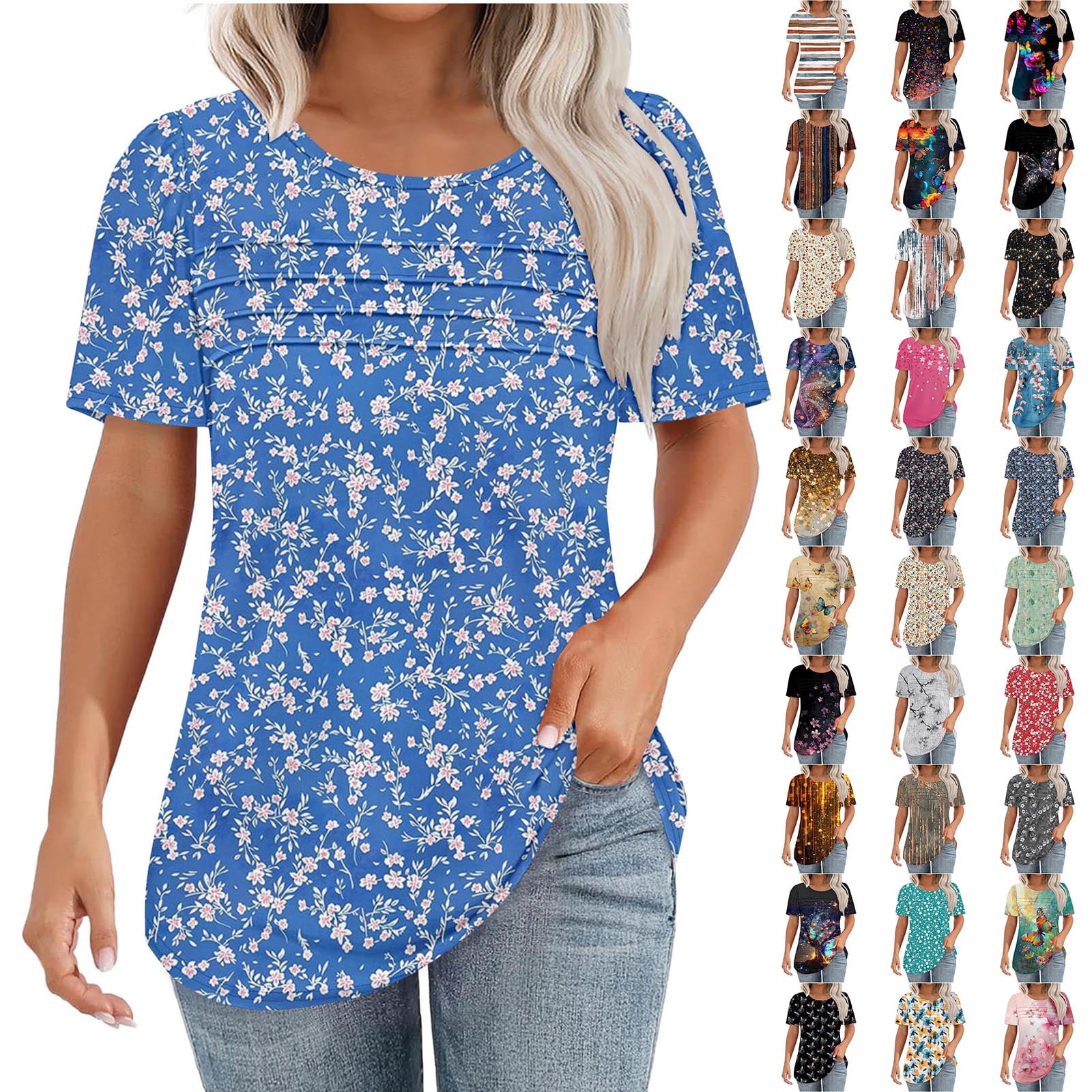 Women's Long Sleeve Lace Tunic Top - Round Neck, Loose Fit Cotton Blouse For Leggings