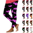 thumbnail image 1 of Feancey Funny Workout Leggings for Women Halloween Pumpkin Print High Waisted Leggings Holiday Casual Tummy Control Yoga Pants Multicolor L, 1 of 7