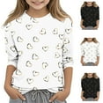 thumbnail image 1 of Feancey Girls 3/4 Sleeve T Shirt Lightweight Casual Loose Tunic Tops Cute Heart Printed Round Neck Blouse Summer Trendy Tshirts White 4 Years, 1 of 5