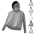 thumbnail image 1 of Feancey Girls Lightweight Hoodie with Thumb Holes UPF 50+ Sun Protection Athletic Jackets Outdoor Casual Full Zip Jacket with Pockets Pink 11 Years, 1 of 3
