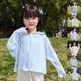 thumbnail image 1 of Feancey Girls Sun Protection Jacket Toddler Kids Lightweight Fishing Hoodies UPF 50+ Long Sleeve Zip up Jackets with Thumb Holes Purple M, 1 of 6
