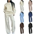 thumbnail image 1 of Feancey Going Out Sets for Women 2 Piece Sweatsuits Winter Casual Crewneck Sweatshirts and Elastic Waist Sweatpants Lounge Set Black XXL, 1 of 7