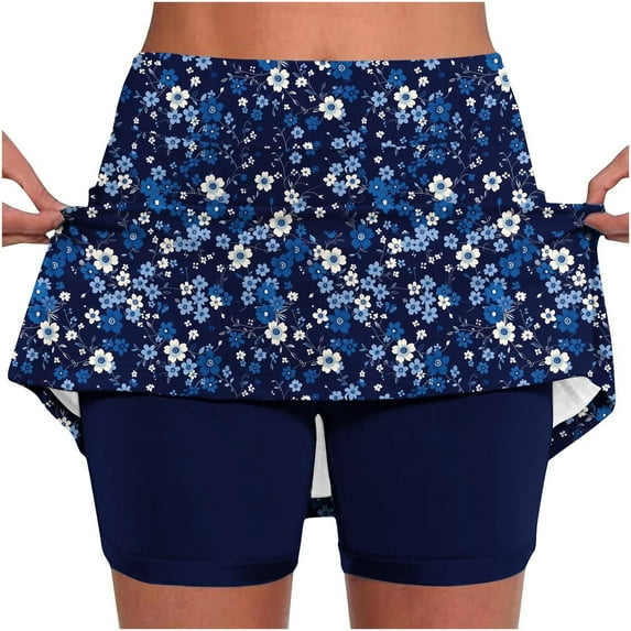 Feancey Golf Skirts for Women Tummy Control Plus Size Tennis Skorts Boho Casual Floral Mini Skirt Stretchy High Waisted Athletic Skort Multicolor 4XL