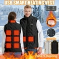 thumbnail image 1 of Feancey Heated Vest for Men Lightweight Waistcoat Unisex USB Rechargeable Sleeveless Puffer Jackets Dual Control 9 Zones Heating Vests Black L, 1 of 10