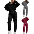 thumbnail image 1 of Feancey Jogging Suits for Women 2 Piece Set Quarter Zip Stand Collar Cropped Sweatshirts and Drawstring Jogger Pants Solid Casual Sweatsuits Gray L, 1 of 5