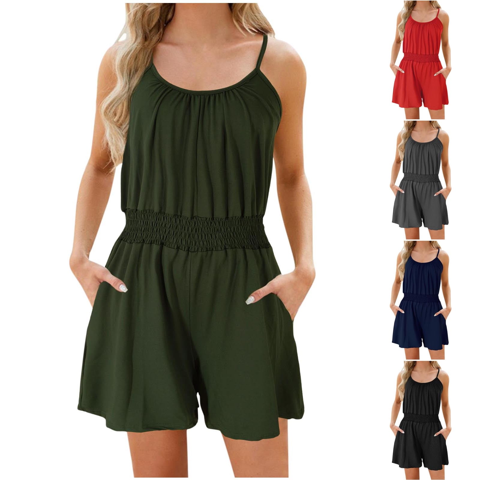 Chic & Comfy Cotton Jumpsuit Shorts – Perfect for Spring & Summer Vibes main image 1