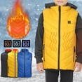 thumbnail image 1 of Feancey Kids Heated Vest Boys Girls USB Electric Heating Waistcoat Winter Sleeveless Rechargeable Puffer Jackets Adjustable Temperature Down Vests Blue 8-9 Years, 1 of 8
