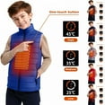 thumbnail image 1 of Feancey Kids' Puffer Heated Vest 2 Zones Electric Heating Vest for Boys and Girls Sleeveless Stand Collar Down Coats with Pockets Black 11 Years, 1 of 10