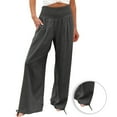 thumbnail image 1 of Feancey Ladies Palazzo Pants Dressy,Linen Pants for Women 2024,Women Summer High Waisted Cotton Linen Palazzo Pants Wide Leg Long Lounge Pant Trousers with Pocket, 1 of 6