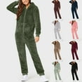 thumbnail image 1 of Feancey Long Sleeve Fleece Jumpsuit for Women Cute Onesie for Women Thicken Warm One Piece Pajamas Winter Fleece Fuzzy Romper Sleepwear Navy 2XL, 1 of 7