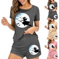 thumbnail image 1 of Feancey Lounge 2 Piece Sets for Women Halloween Pajama Shorts Set Vintage Witch Print Tshirts and Short Pants Two Piece Sleepwear Birthdal Gifts Khaki XL, 1 of 7