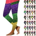 thumbnail image 1 of Feancey Mardi Gras High Waisted Leggings for Women Tummy Control Yoga Pants Carnival Themed Print Workout Tights Fashion Gift Ideas Mint Green XXL, 1 of 7