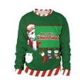 thumbnail image 1 of Feancey Men Christmas Sweatshirt Green,Mens Casual Fashion Round Neck Pullover Sweater Holiday Xmas 3D Print Long Sleeve Blouse Tops, 1 of 3