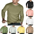 thumbnail image 1 of Feancey Men's Solid Ribbed Knit Sweater Fall Winter Casual Regular Fit Pullover Tops Knitted Round Neck Raglan Sleeve Jumpers Cozy Sweaters for Men 2024 Sales Today Clearance Army Green S, 1 of 7