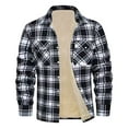 thumbnail image 1 of Feancey Mens Fleece Plaid Coat Big and Tall Flannel Shirt Jacket Long Sleeve Button Down Coats Casual Winter Warm Work Jackets with Pockets,Weekly Sales,Khaki,3XL, 1 of 5