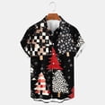 thumbnail image 1 of Feancey Mens Hawaiian Shirts Short Sleeve Casual Christmas Shirt Novelty Xmas Tree Graphic Bowling Shirts Button Up Vacation Beach Shirt Todays Daily Deals Clearance Black XXL, 1 of 5