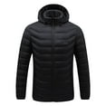 thumbnail image 1 of Feancey Mens Heated Puffer Jacket Unisex Lightweight Down Coat with Hood Dual Control 11 Heating Zones Winter Coats Smart Usb Rechargeable Electric Jackets Clearance Sales Black L, 1 of 6