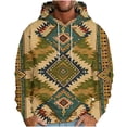 thumbnail image 1 of Feancey Mens Hooded Pullover Ethnic Style Graphic Hoodies for Men Western Aztec Cowboy Sweatshirt Tops with Hood Vintage Pocket Hoodie Daily Sales,Green,M, 1 of 5