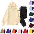 thumbnail image 1 of Feancey Mens Sweatsuits 2 Piece Set Hoodie and Sweatpant Tracksuit Outfits Women Hooded Casual Jogger Sets with Pockets Yellow XXL, 1 of 7
