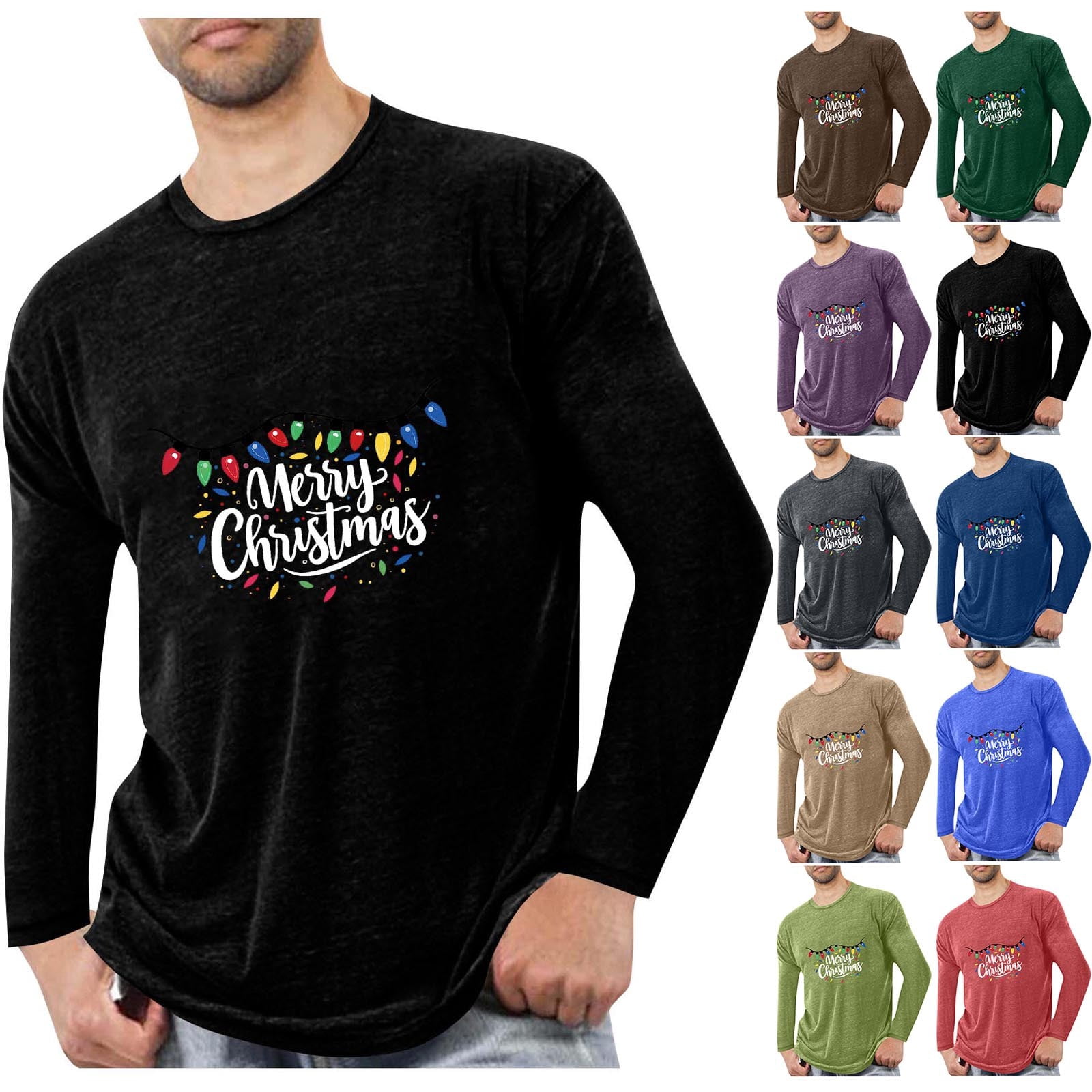 Toddler W25 Merry Christmas Long Sleeve Sweatshirt (1-7y, Adult) - 2 Colors