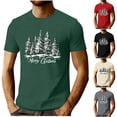 thumbnail image 1 of Feancey Merry Christmas Tree Tshirt for Men Holiday Casual Short Sleeve Crewneck Pullover Tees Fashion Xmas Party T-Shirts Gifts for Dad Black M, 1 of 6