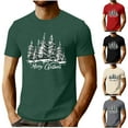 thumbnail image 1 of Feancey Merry Christmas Tree Tshirt for Men Holiday Casual Short Sleeve Crewneck Pullover Tees Fashion Xmas Party T-Shirts Gifts for Dad Green L, 1 of 6
