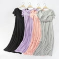thumbnail image 1 of Feancey Modal Nightgown for Women Soft Comfy Nightshirts Padded Casual Short Sleeve Sleep Dress Solid Color Casual Night Dresses Summer Clearance Pink L, 1 of 7