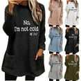 thumbnail image 1 of Feancey No,I'm No Freezing Sweatshirt for Women Winter Fuzzy Fleece Warm Pullover Tops Sherpa Thermal Loungewear Furry Casual Pajamas with Pockets Pink S, 1 of 5