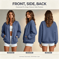 thumbnail image 1 of Feancey Womens Snap Button Bomber Jackets Y2K Casual Collarless Varsity Jacket Drop Shoulder Long Sleeve Lightweight Outerwear with Pockets XXL, 1 of 8