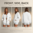 thumbnail image 1 of Feancey Bomber Jacket Women Snap Button Athletic Jackets Oversized Long Sleeve Casual Outerwear with Pockets for Preppy Back to School Wear XXL, 1 of 8